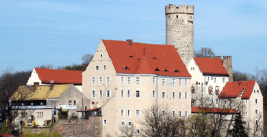 mittelalterliche Bodenfliesen in der Burg Gnandstein